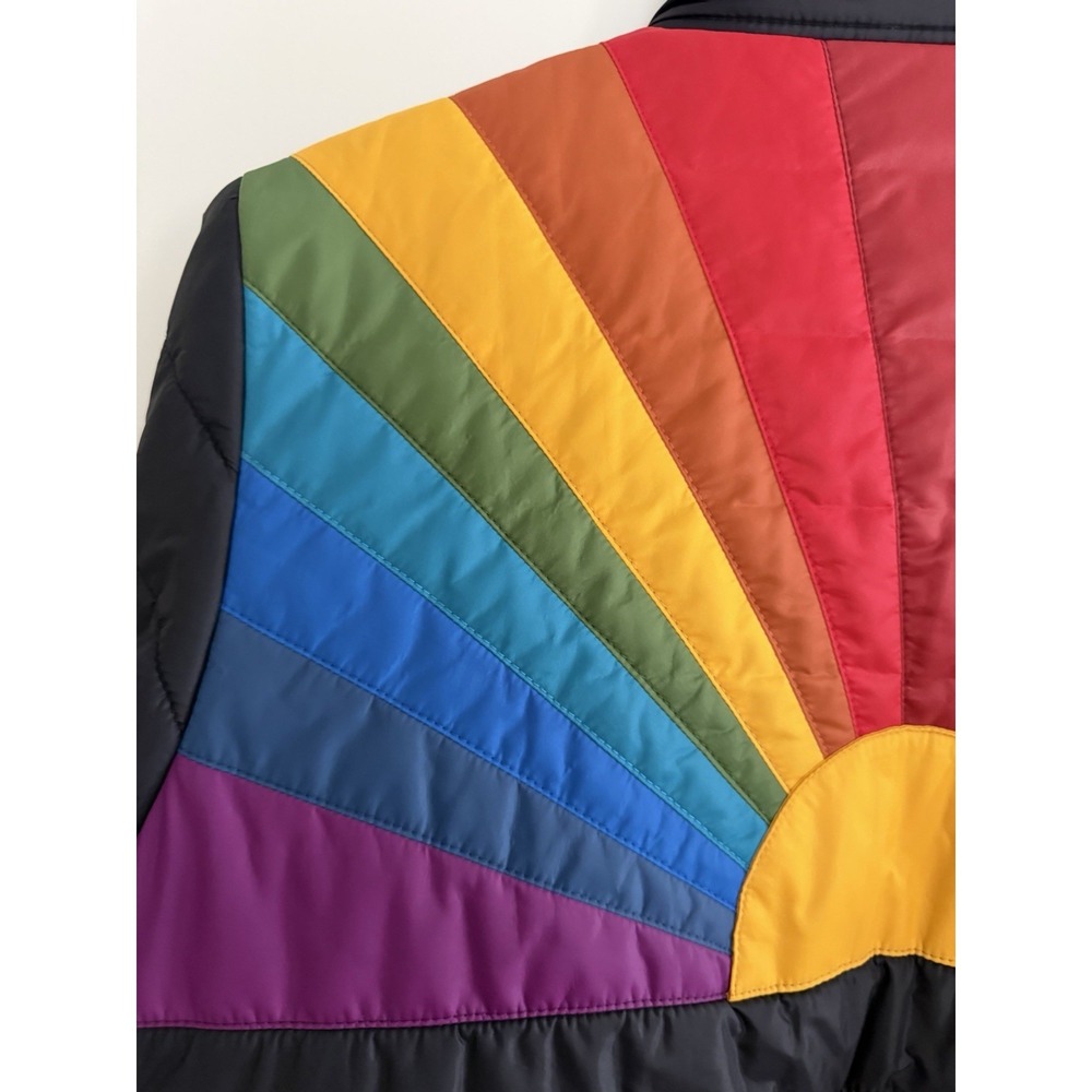 Aviator Nation Sunburst Puffer Jacket Black Women's Size Large - Picture 10 of 16